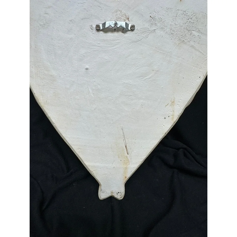 Unbranded Angel Wing Heart Wall Decor Cream Distressed Shabby Chic Plaster Art